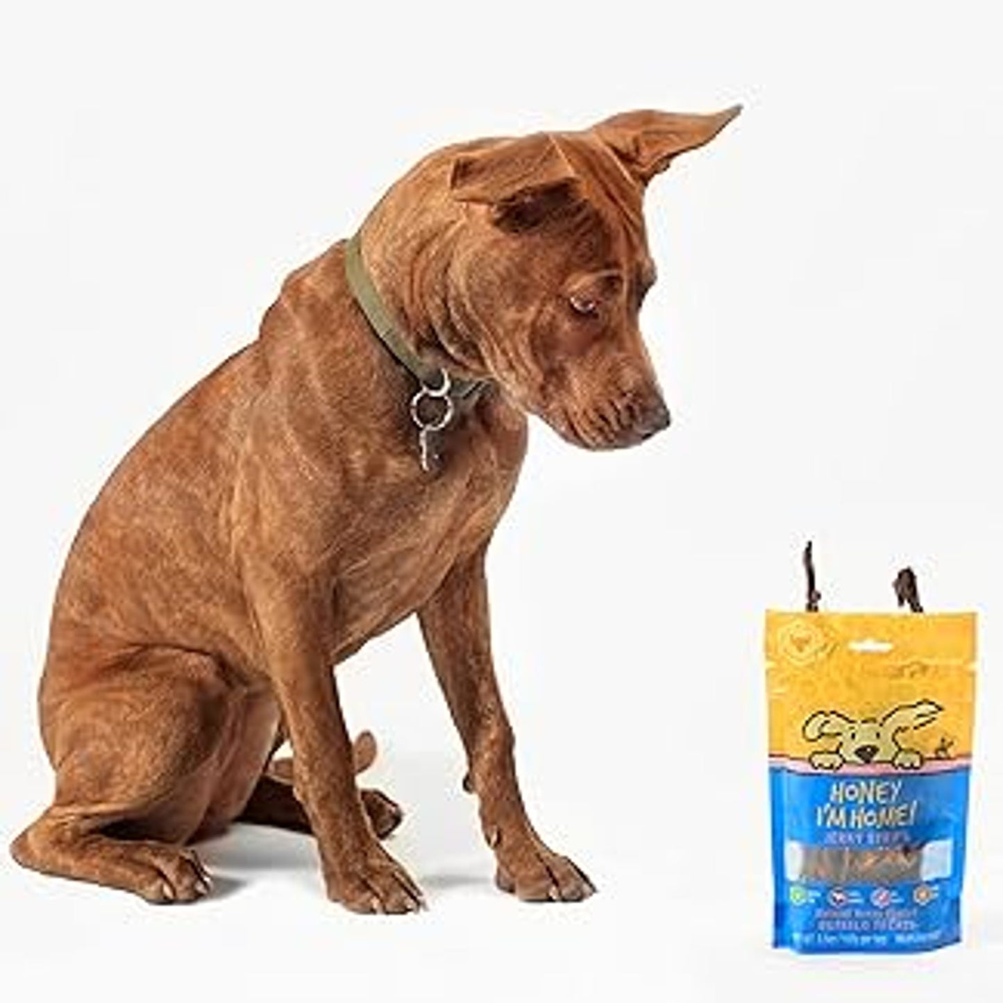 Honey I'm Home Buffalo Jerky Strips for Dogs, 3.5 oz