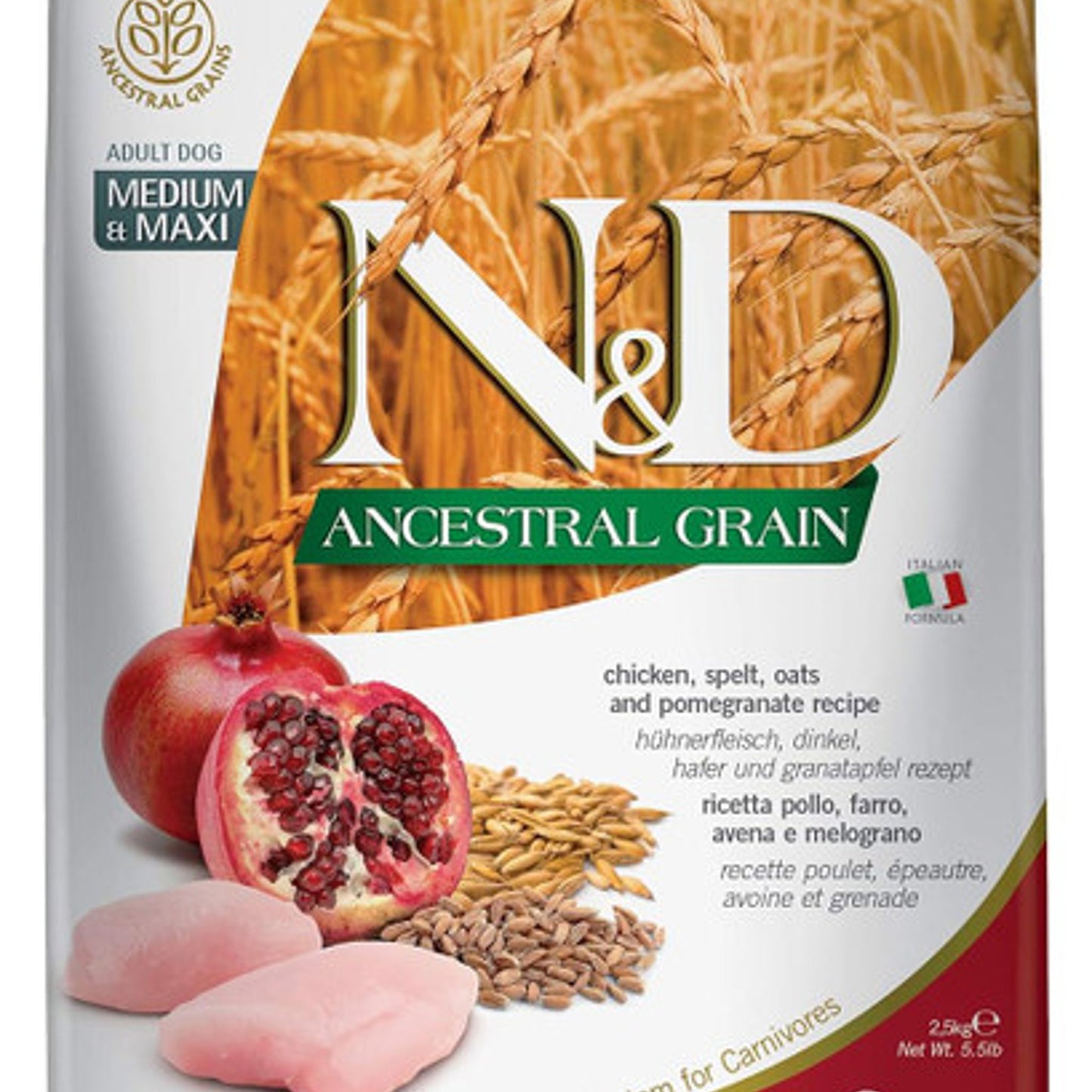 Farmina N&D Chicken & Pomegranate Dog Food 5.5-lb