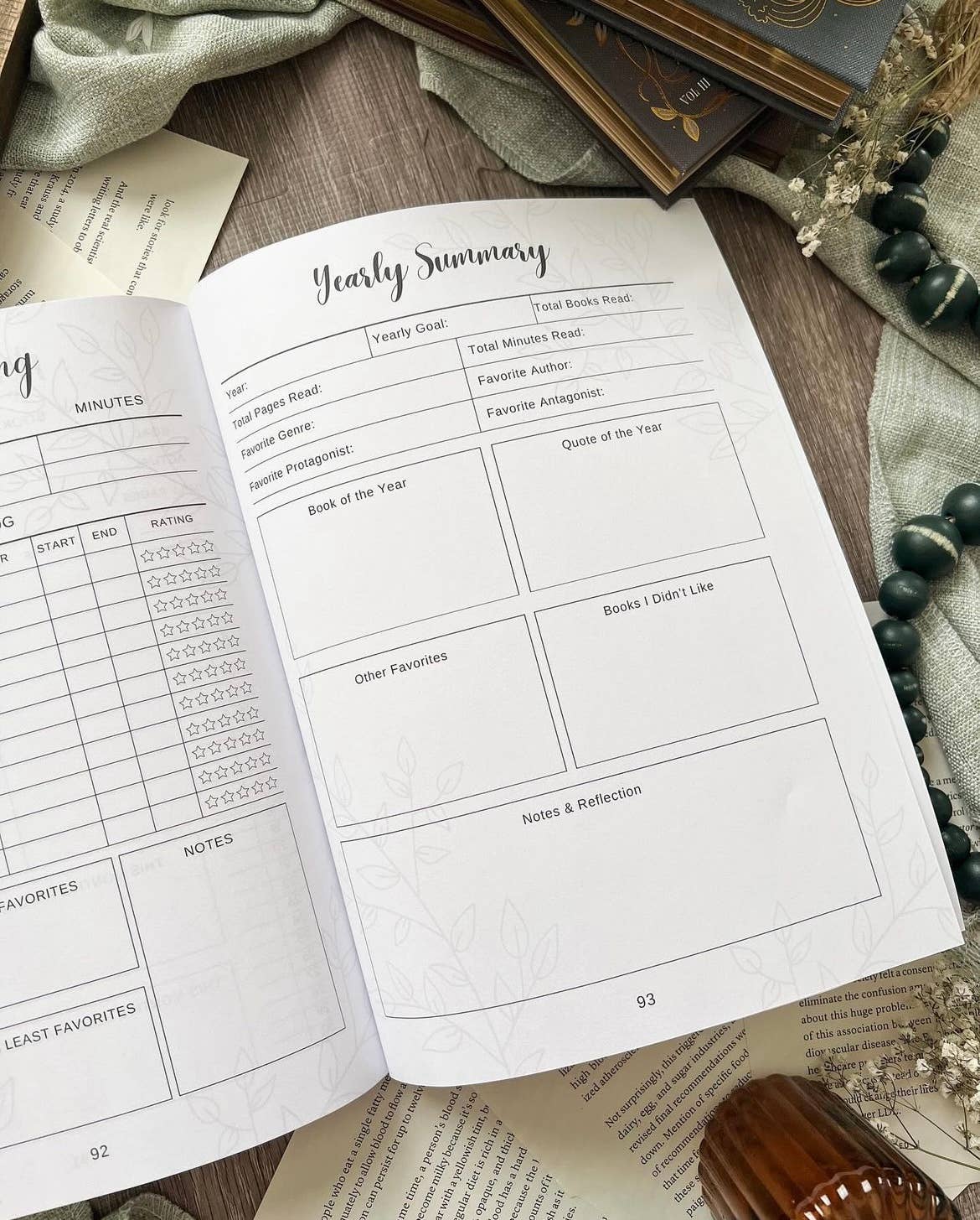 Reading Journal, Book Journal, Review Journal, Book Tracker