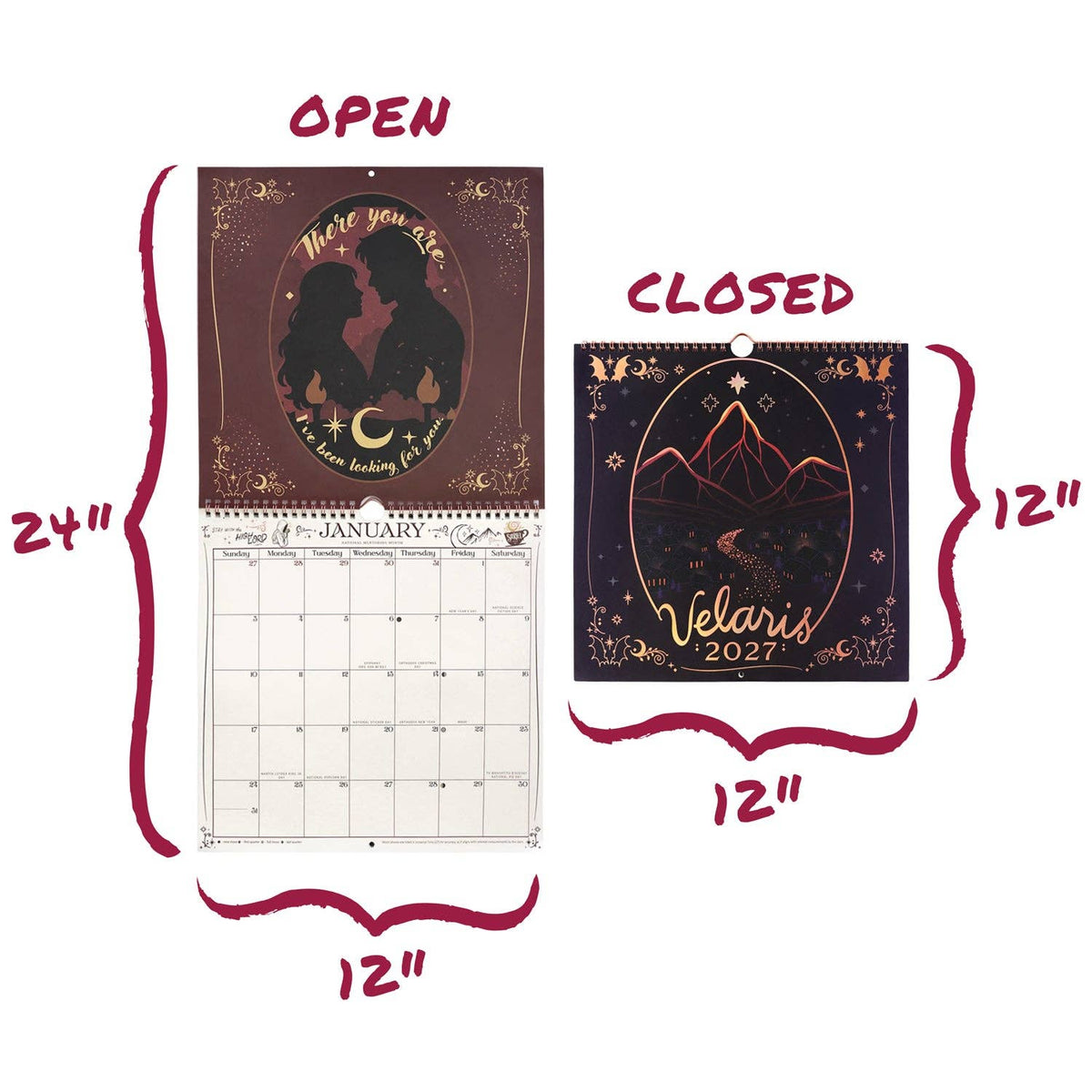 Velaris 2027 Spiral Wall Calendar