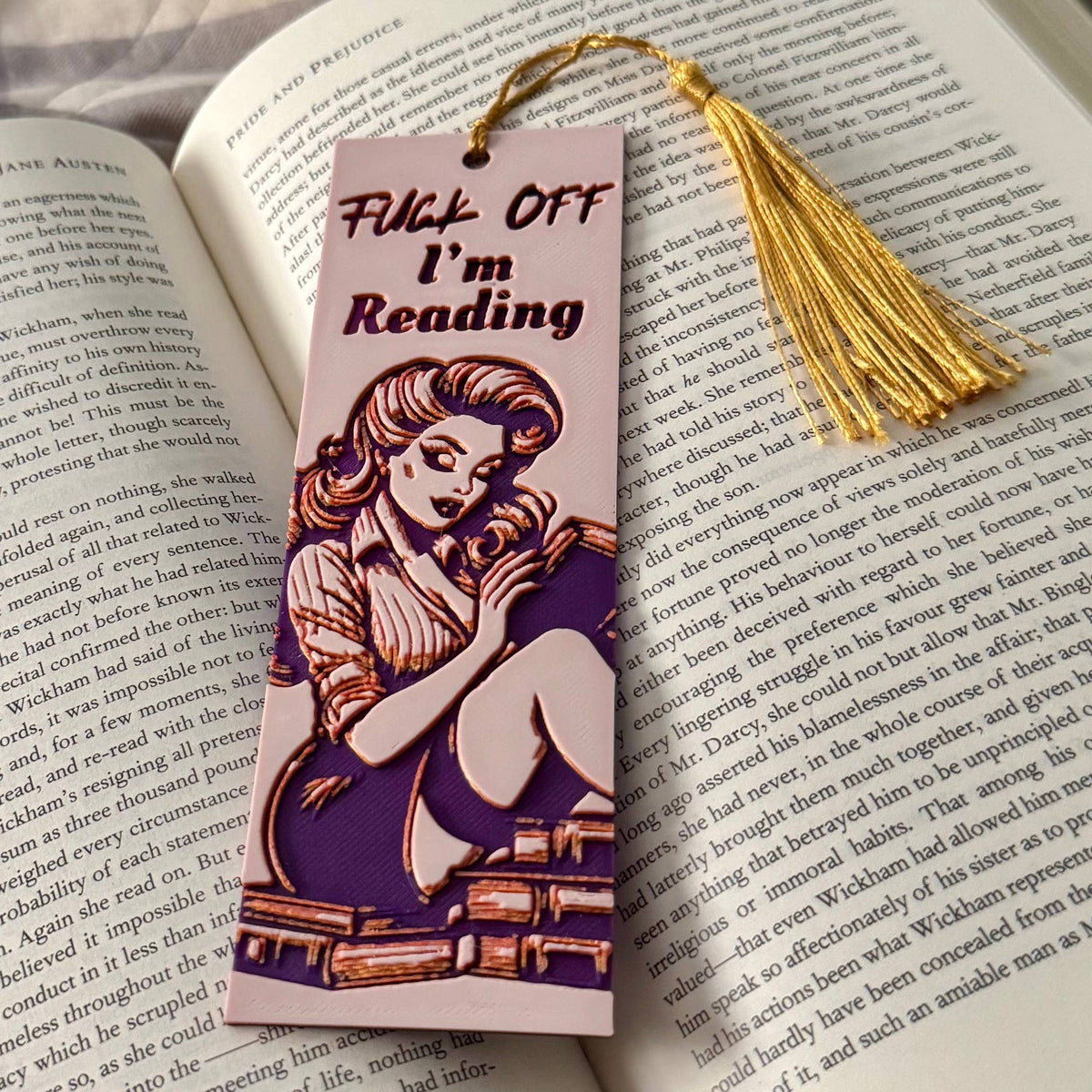 Fuck Off I'm Reading 3D Bookmark
