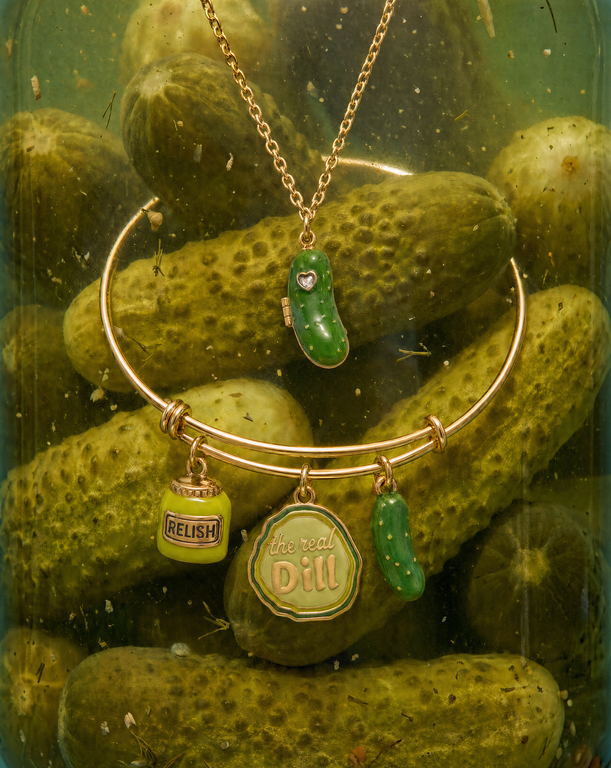 'I Like My Pickle Spicy' Locket Necklace