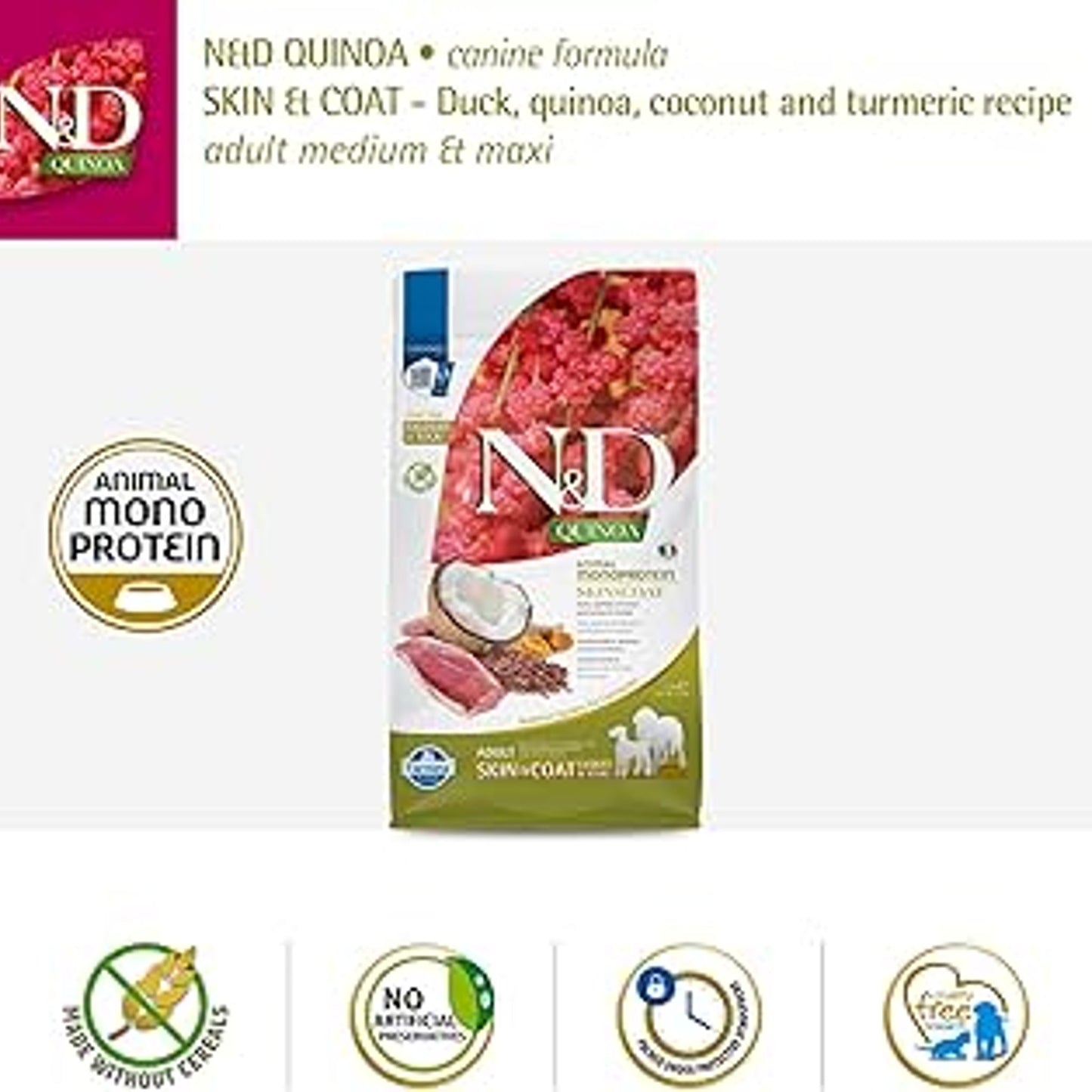 Farmina N&D Quinoa Duck & Coconut Dog Food, 2.5 Kg