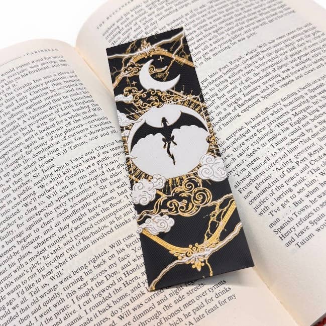 Fourth Wing Inspired Black Dragon 3D Bookmark 