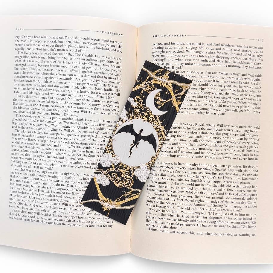Fourth Wing Inspired Black Dragon 3D Bookmark 