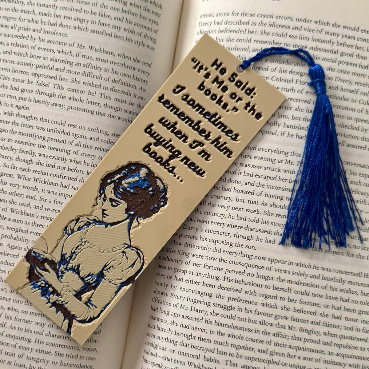 He Said, "It's Me Or The Books" 3D Bookmark