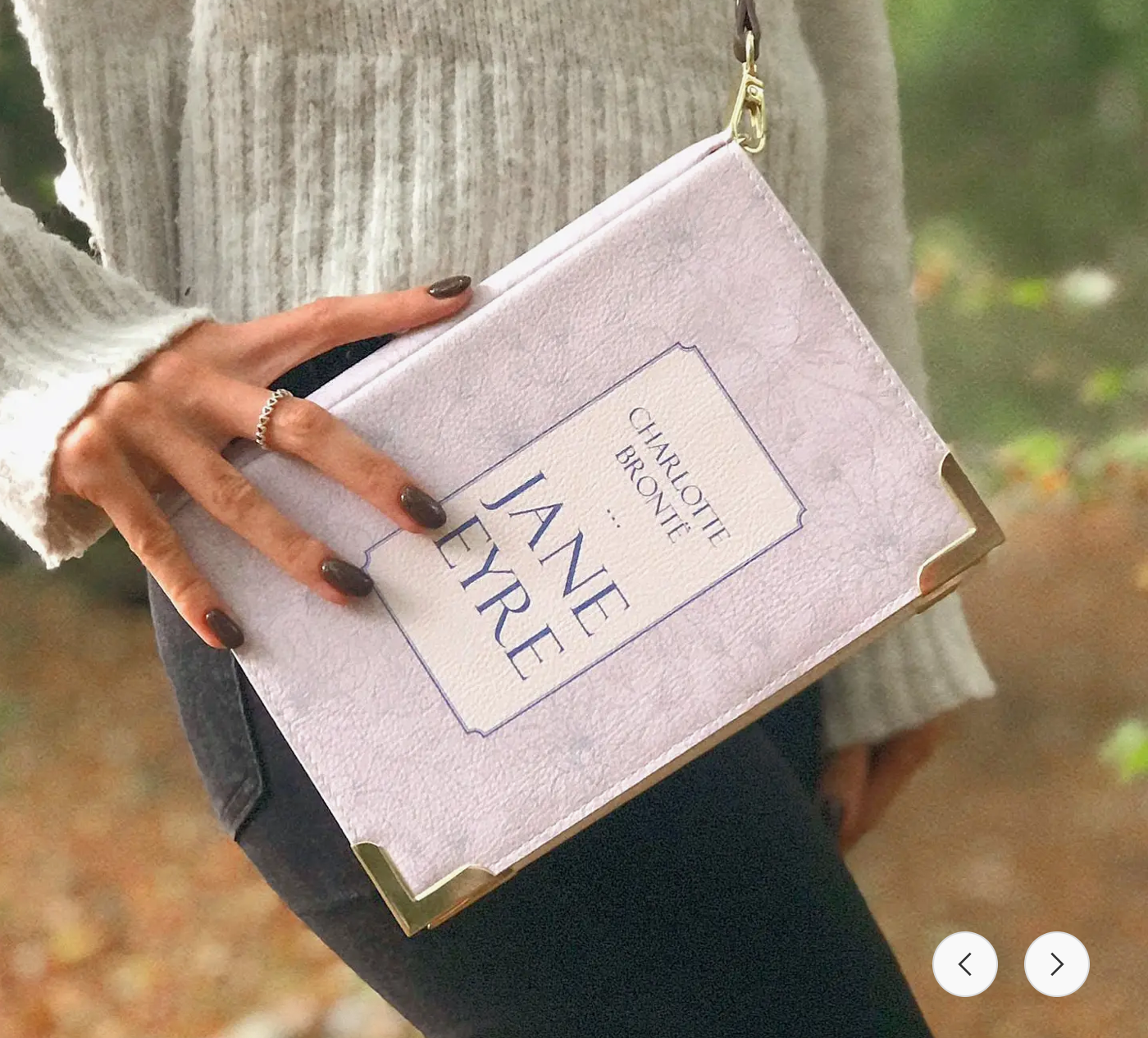 Jane Eyre Lilac Book Crossbody Handbag-Small