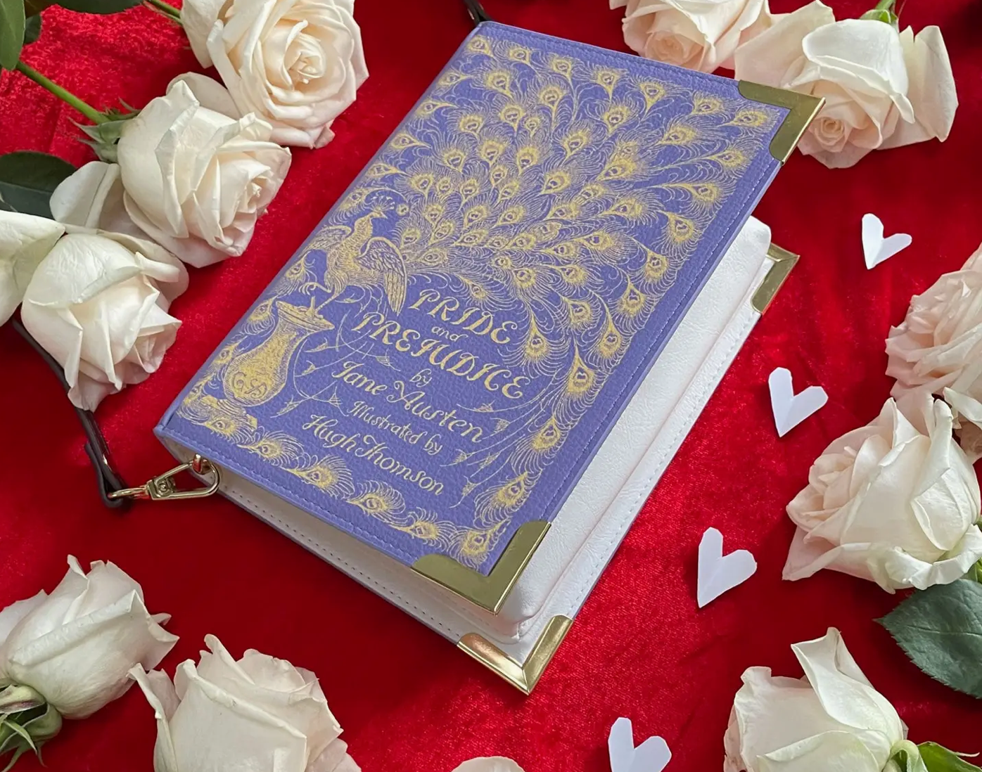 Pride and Prejudice Purple Book Crossbody Bag-Small
