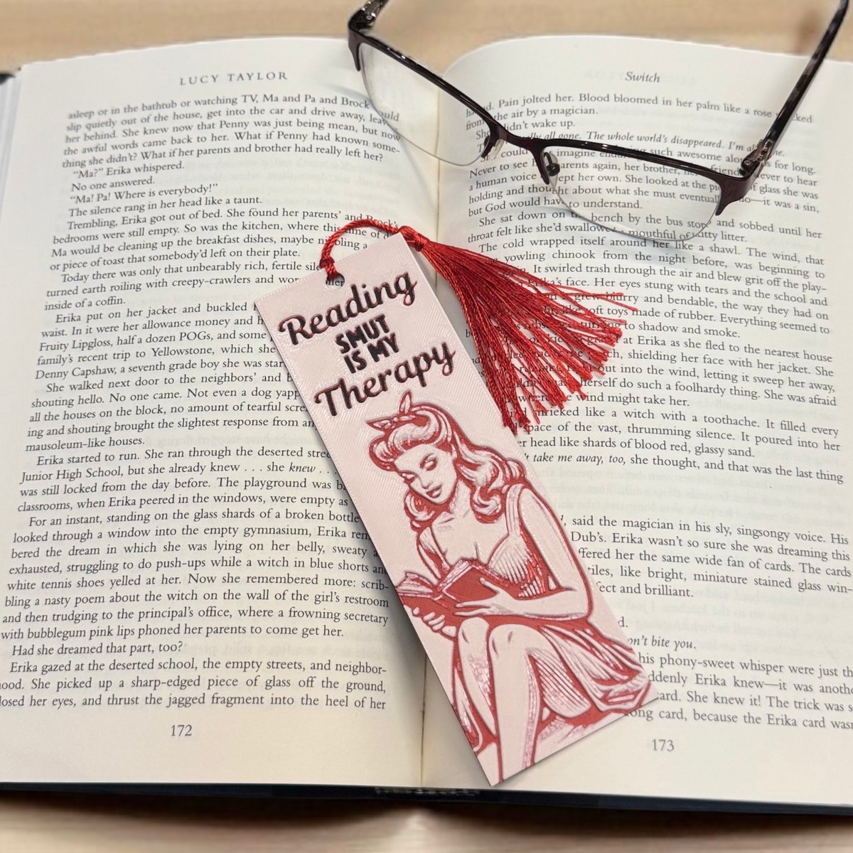 Reading Smut Is My Therapy 3D Bookmark