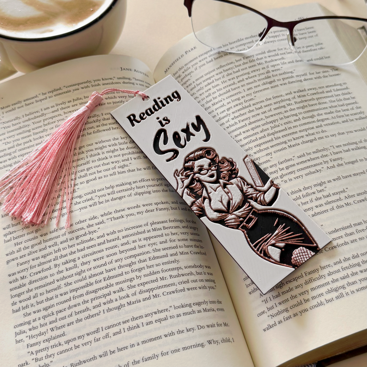 Reading is Sexy - Funny Retro 3D Bookmark -