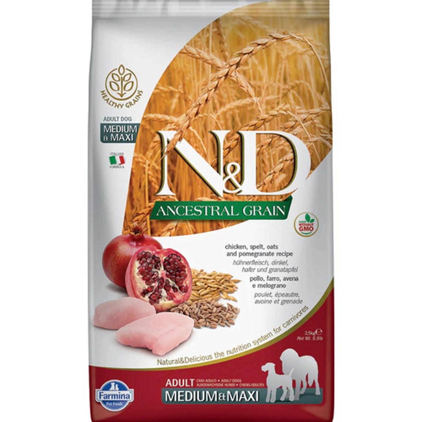 Farmina N&D Chicken & Pomegranate Dog Food 5.5-lb