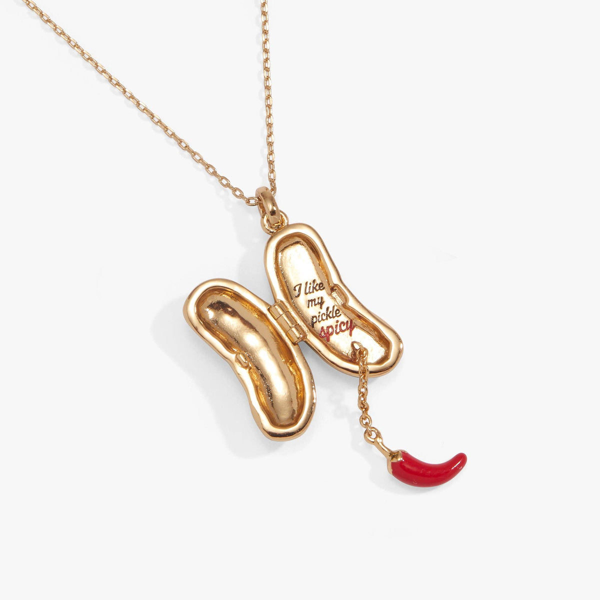 'I Like My Pickle Spicy' Locket Necklace