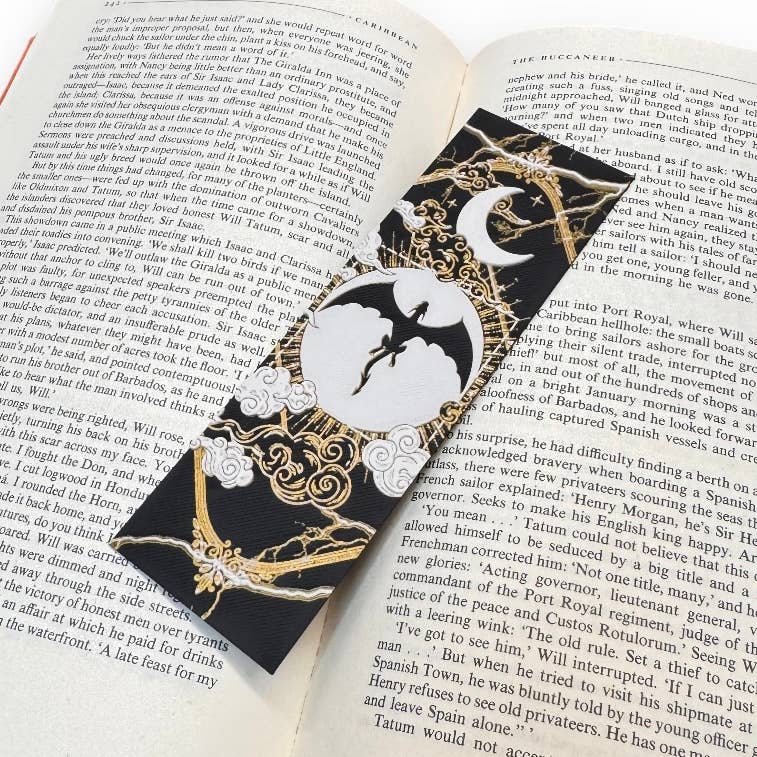 Fourth Wing Inspired Black Dragon 3D Bookmark 