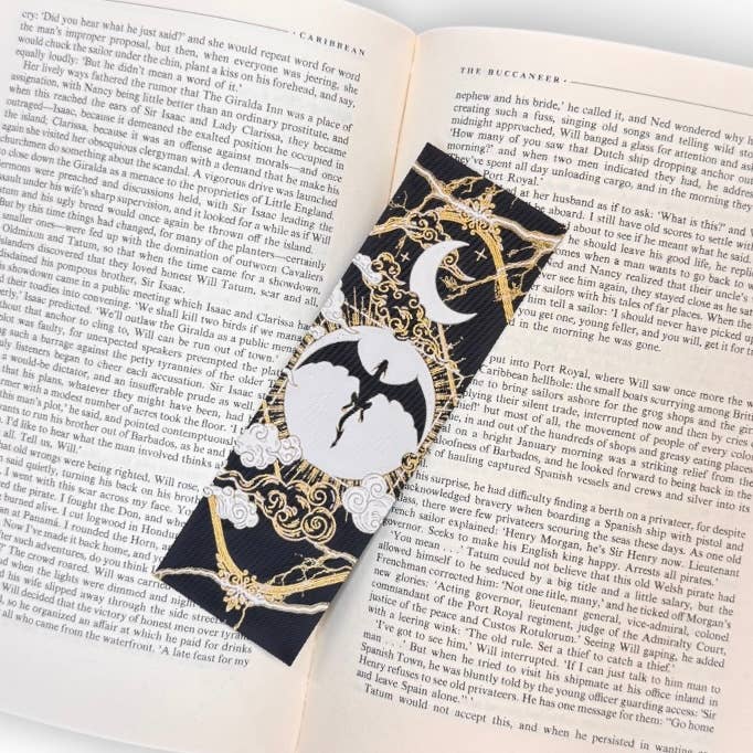 Fourth Wing Inspired Black Dragon 3D Bookmark 