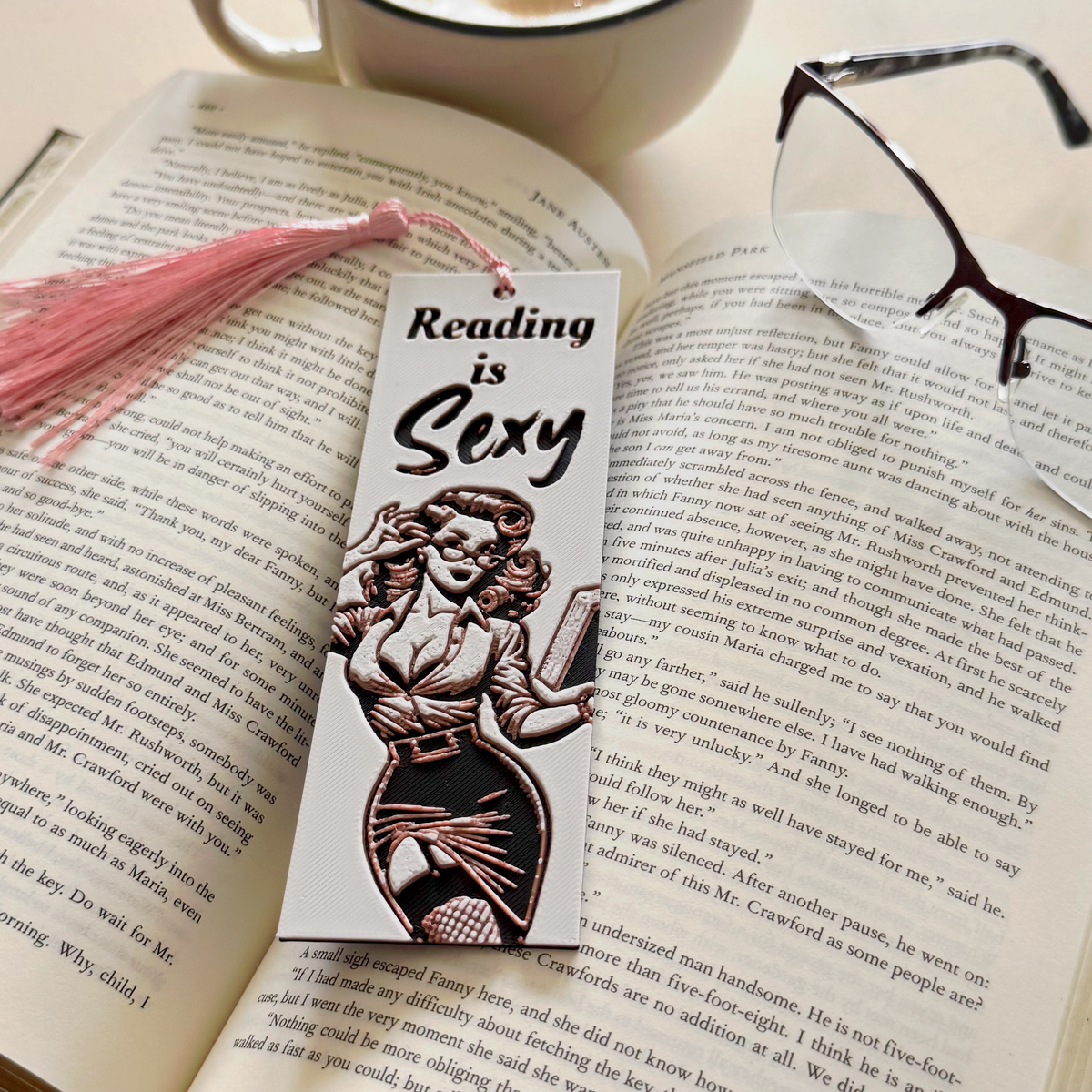 Reading is Sexy - Funny Retro 3D Bookmark -